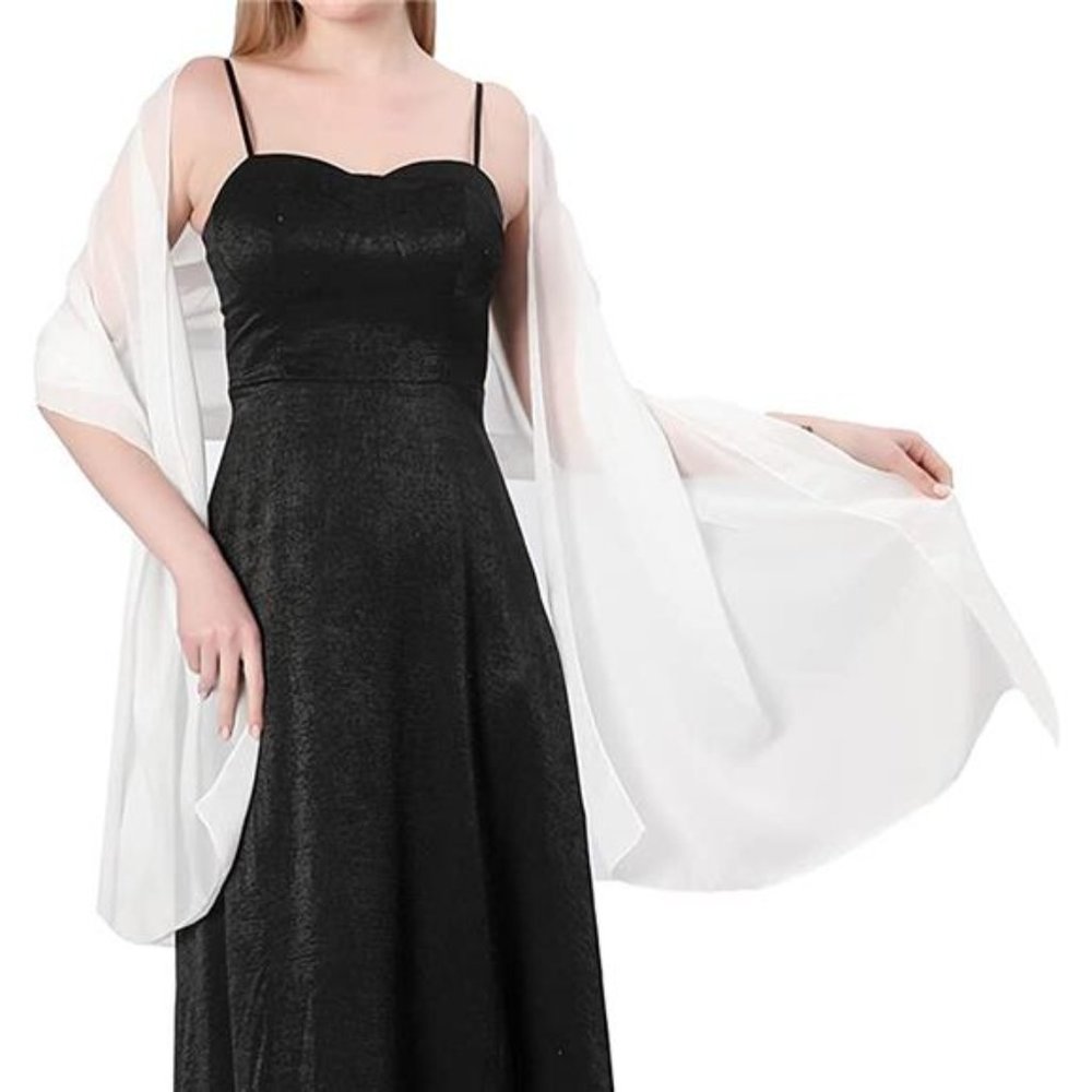 Women S24 Chiffon Shawls Wraps White